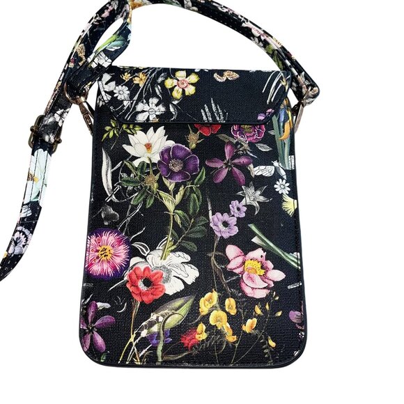 Womens Crossbody Bag Multicolor Boho Floral Snap Vegan Leather - Picture 2 of 13